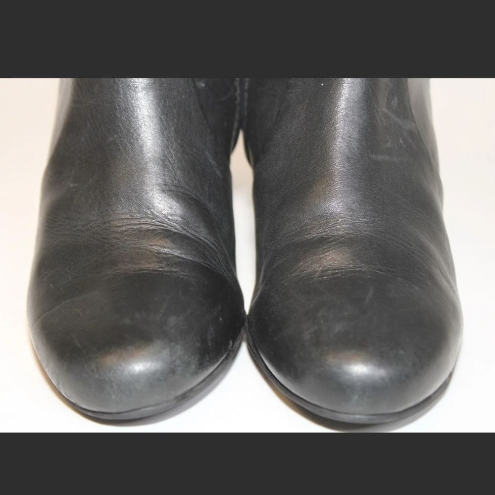 Tory Burch Womens 7 M Leather Wedge Heeled Zip Ankle Boots 👢 Booties - Picture 8 of 13